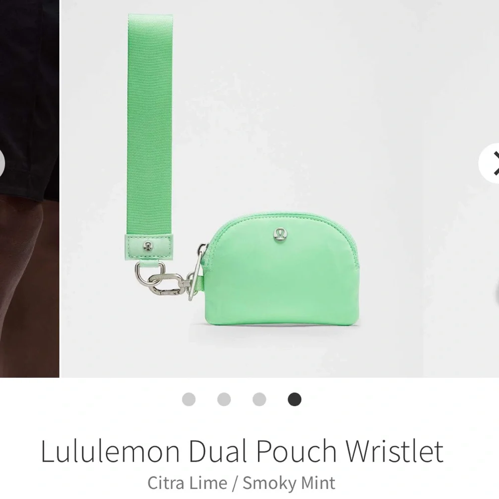 Lululemon | dual pouch wristlet | citrus lime / smokey mint